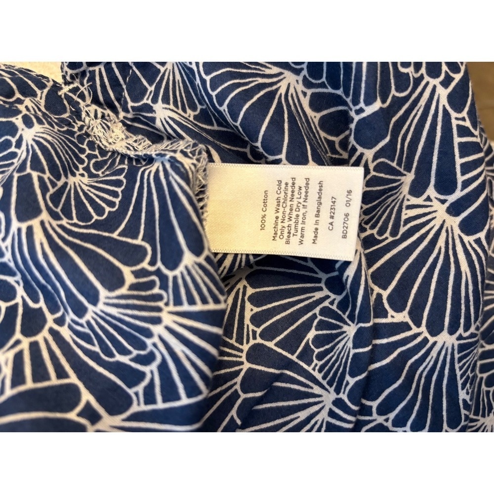 Talbots Petite Medium Navy & White Printed 100% Cotton Tunic – 3/4 Sleeves - Picture 8 of 8